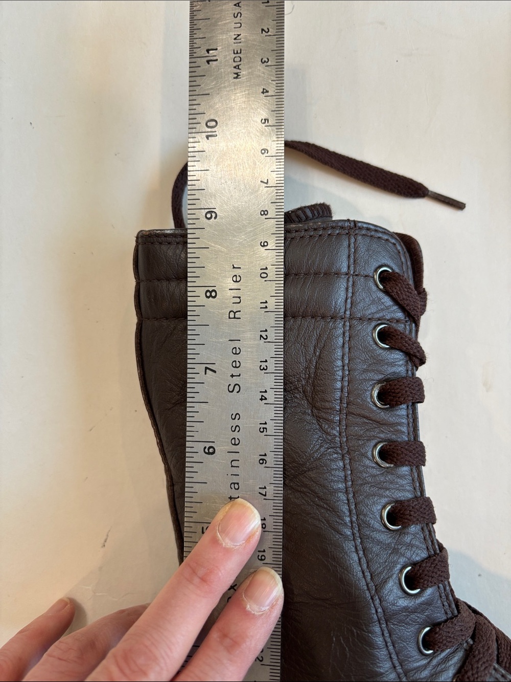 Converse XX-Hi Brown Leather Knee High Chuck Taylor Boots Size 8 W, Converse 6 - Picture 11 of 13